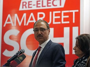 Amarjeet Sohi, Liberal Party of Canada candidate for Edmonton-Mill Woods, concedes after being defeated by Conservative Party of Canada candidate Tim Uppal in the federal election on October 21, 2019.