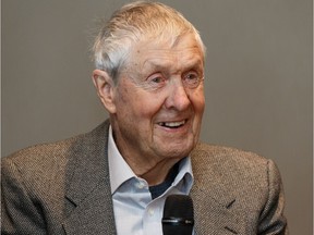 Curling great Matt Baldwin speaks during the launch of World Capital of Curling, a book about the 100 years of curling in Alberta authored by sportswriter Terry Jones, at Derrick Golf and Winter Club in Edmonton, on Tuesday, Oct. 29, 2019.