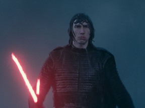 Adam Driver as Kylo Ren in The Rise of Skywalker.