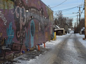 Photo of the area where an early morning shooting occurred near 118 Ave and 84 Street in Edmonton. Shaughn Butts/Postmedia