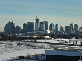 The Edmonton skyline shown from the airport control tower at the Blatchford redevelopment in Edmonton on Dec. 4, 2017.
