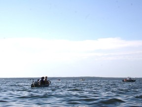 Walleye anglers on the famous Pigeon Lake Provincial Park drop-off. Neil Waugh/Edmonton Sun