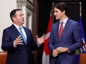Premier Jason Kenney meets with Prime Minister Justin Trudeau. Reuters file photo.