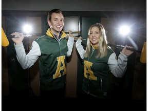 Siblings Karsten Sturmay and Selena Sturmay pose for a photo at the Saville Curling Club, in Edmonton Tuesday Jan. 28, 2020. The siblings each skip their respective University of Alberta Golden Bears and Pandas teams. Photo by David Bloom