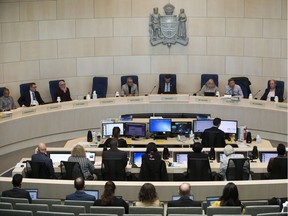 City Council holds an emergency budget meeting at City Hall, a day after the province unveiled $7 million in cuts to the city's funding, in Edmonton Friday Oct. 25, 2019. Photo by David Bloom