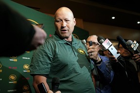 Edmonton Eskimos football club's new head coach, Scott Milanovich, was introduced at a news conference held at the Sawmill Restaurant in Sherwood Park on Wednesday, Jan. 15, 2020.