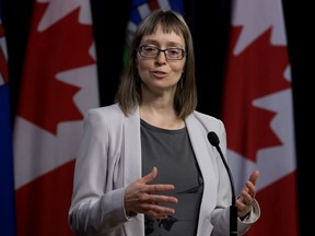 Alberta's Chief Medical Officer of Health Deena Hinshaw provides an update on preparations for the novel coronavirus in light of the World Health Organization declaring it a public health emergency of international concern, at the Alberta Legislature in Thursday, Jan. 30, 2020.
