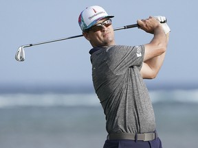 Zach Johnson hits his tee shot on the 17th hole during the second round of the Sony Open at Waialae Country Club. ( Kyle Terada-USA TODAY Sports)