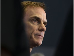 Edmonton Oilers' Vice-President of Player Development Scott Howson speaks to the media during the start of the team's rookie camp at Rogers Place, in Edmonton Thursday Sept. 6, 2018. Photo by David Bloom