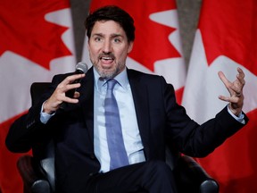 Prime Minister Justin Trudeau takes part in a Black History Month event at the National Arts Centre in Ottawa, Feb. 24, 2020. REUTERS/Blair Gable