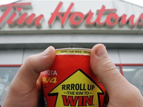 Tim Horton's Roll Up The Rim to Win.