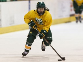 U of A Pandas forward Autumn MacDougall practices with the team at Clare Drake Arena at the University of Alberta in Edmonton, on Thursday, Feb. 20, 2020.