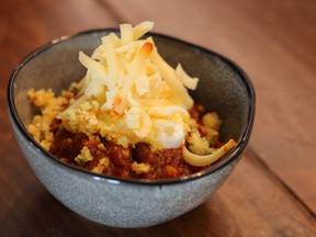 Try making charred corn and chorizo chili, suggests chef Paul Shufelt.