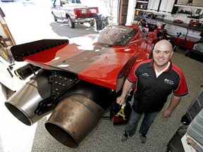 Ryan McQueen has built a rocket-powered car that will go an estimated top speed of 400 miles per hour. The 44-year-old Sherwood Park resident has been working on his hobby car project for more than 14 years. The 18,000 horsepower car is powered by two Rolls Royce Viper jet engines with afterburners.