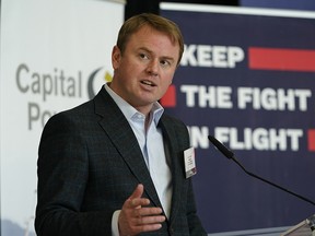 Health Minister Tyler Shandro at an event at the Edmonton International Airport on February 5, 2020 (PHOTO BY LARRY WONG/POSTMEDIA)