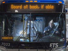 Derek Bailey is an Edmonton Transit bus driver who has volunteered to operate the ETS shuttle bus between Boyle Street and the EXPO Centre. The shuttle brings vulnerable people, and individuals who are experiencing COVID-19-like symptoms, to the EXPO centre on March 27, 2020.
