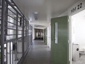 Cells in one of the jail's common areas are seen during the official opening of new Edmonton Remand Centre in Edmonton, Alta., on Tuesday, March 19, 2013.