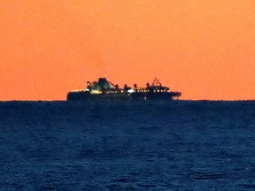 The Grand Princess cruise ship carrying passengers who have tested positive for coronavirus is seen in the Pacific Ocean outside San Francisco, Calif., March 7, 2020.