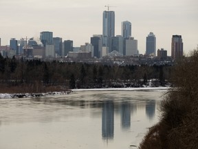 The North Saskatchewan River flows through Edmonton's river valley, Sunday Dec. 23, 2018.