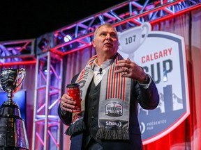 CFL Commissioner Randy Ambrosie at the 2019 Grey Cup in Calgary. Ambrosie spoke publicly on Thursday afternoon to members of the Standing Committee on Finance, reiterating a previous ask for an initial $30 million to counter the current cash flow crunch and a further $120 million if the 2020 season is wiped out entirely, which he acknowledged is now the “most likely scenario.”