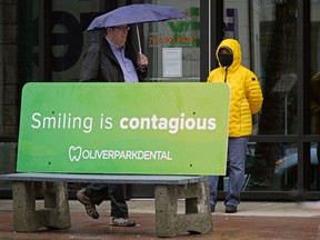 It was a cool, windy and rainy day in downtown Edmonton on Thursday May 21, 2020, with a high of 8C degrees. More of the same weather is expected for Friday.