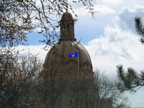 FILE PHOTO: The Alberta Legislature building pictured before Jason Kenney, Alberta's premier-designate and leader of the United Conservative Party (UCP), meets the media in front of it in Edmonton, Alberta, Canada April 17, 2019.  REUTERS/Candace Elliott/File Photo ORG XMIT: FW1