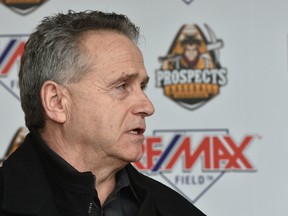 Edmoton Prospects managing partner Patrick Cassidy, seen here in a file photo taken Jan. 31, 2019, is looking to take his team to Spruce Grove by 2022 after losing the lease on Re/Max Field, where they've spent the past eight seasons.