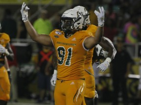 The Calgary Stampeders selected defensive end Isaac Adeyemi-Berglund, out of Southeastern Louisiana University, with the third pick in the 2020 CFL Draft.