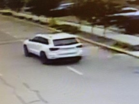 Red Deer RCMP are searching for a stolen 2016 Jeep Cherokee after a man was shot outside Parkland Mall Monday