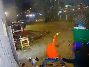 Screengrab of video footage of a wild shootout that took place the Jane and Wilson area on Tuesday night.