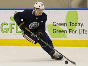 Tomas Mazura takes part in the Edmonton Oilers 2019 development camp, in Edmonton on June 25, 2019.