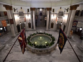 An empty Alberta Legislature in Edmonton, March 31, 2020.