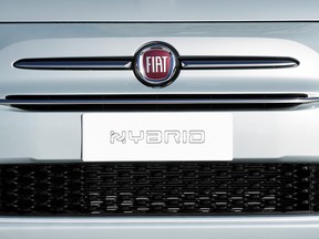FILE PHOTO: A new Fiat 500 mild-hybrid car is displayed at a Fiat Chrysler event held to unveil its first hybrid models, in Bologna, Italy, February 4, 2020. REUTERS/Flavio Lo Scalzo/File Photo ORG XMIT: FW1