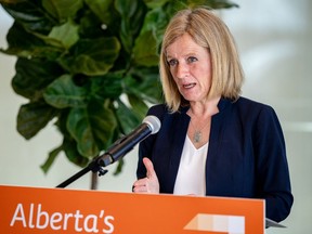 Alberta NDP opposition leader Rachel Notley calls on the UCP to provide support for renters facing financial hardship during the COVID-19 pandemic, during a press conference in Edmonton Wednesday April 12, 2020.