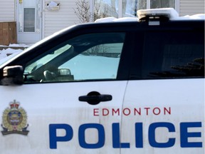 An Edmonton police vehicle. Police are on the lookout for a man who was allegedly involved in an attempted stabbing spree in the Evandale community on July 18, 2020. File image