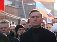 Russian opposition politician Alexei Navalny takes part in a rally in Moscow, Russia Feb. 29, 2020.