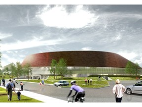 A preliminary rendering of the proposed Coronation Community Recreation Centre.