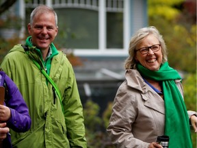 Green Party leadership candidate David Merner with party leader Elizabeth May.