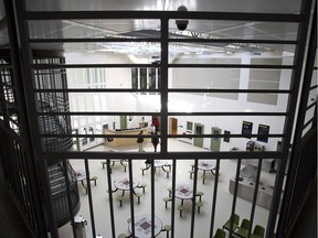 A prison common area in the Edmonton Remand Centre. Alberta corrections officials are facing questions about whether COVID-19 guidelines in the province's jails are being followed.