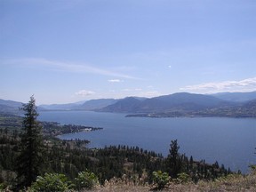 Osoyoos, B.C. — View of the Okanagan Lake from Kettle Valley Trail