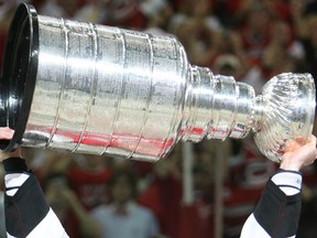 The Stanley Cup is the one trophy of the big four North America sports that gets presented to players first.