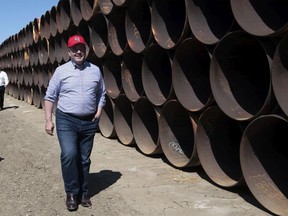 Premier Jason Kenney announced, in Oyen, Alberta on Friday, July 3, 2020, that after more than a decade of planning and perseverance, shovels are in the ground on the Alberta segment of the Keystone XL pipeline. (photograph by Chris Schwarz/Government of Alberta)
