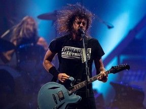 US singer and guitarist Dave Grohl of US rock band Foo Fighters performs onstage during the Rock in Rio festival at the Olympic Park, Rio de Janeiro, Brazil, on September 28, 2019.