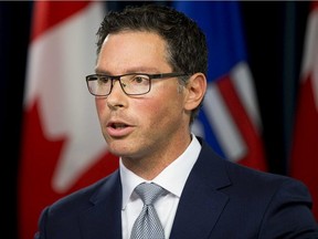 Justice Minister Doug Schweitzer announces the government's legal challenge of the federal carbon tax on Thursday, June 20, 2019, in Edmonton. (Greg Southam-Postmedia) ORG XMIT: POS1906201438099533 ORG XMIT: POS2006021351190268