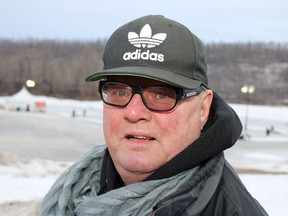 Brad Love, a white supremacist with a history of promoting anti-immigrant sentiments, at an event near the Snye River in Fort McMurray on Sunday, March 1, 2020. Love was convicted in 2003 of promoting hate and served an 18-month sentence.