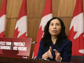 Chief Public Health Officer of Canada Dr. Theresa Tam speaks during a news conference on the COVID-19 pandemic in Ottawa, on Friday, Nov. 20, 2020.