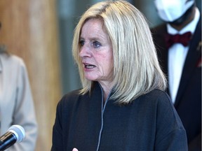 NDP Leader Rachel Notley speaks about suggested measures to limit the spread of COVID-19 on Tuesday, Oct. 27, 2020.