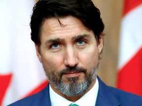 Canadian Prime Minister Justin Trudeau attends a news conference held to discuss the country's coronavirus disease (COVID-19) response in Ottawa, Ontario, Canada. November 6, 2020. REUTERS/Patrick Doyle ORG XMIT: GGG-OTW107