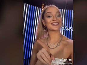 Claudia Conway is pictured in a screengrab of a TikTok video taken during her "American Idol" audition.