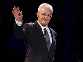 Former Oiler Al Hamilton is introduced during former Oilers coach Glen Sather banner retirement ceremony before a NHL game between the Edmonton Oilers and the New York Rangers at Rexall Place in Edmonton on Friday December 11, 2015. Hamilton played in the WHA with former Oilers defenceman Jim Neilson who died on Nov. 6 in Winnipeg.